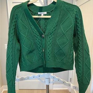 Madewell green short cardigan brand new